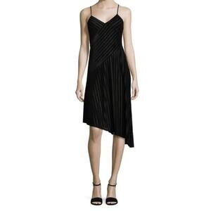 NWT Shoshanna Modern Chic Glam Feminine Silk Velvet Asymmetrical Sheer Dress 6